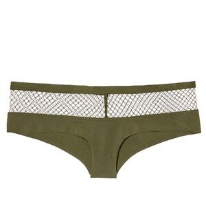 Victorias Secret Very Sexy General Green Fishnet Raw Cut Cheeky Panty
